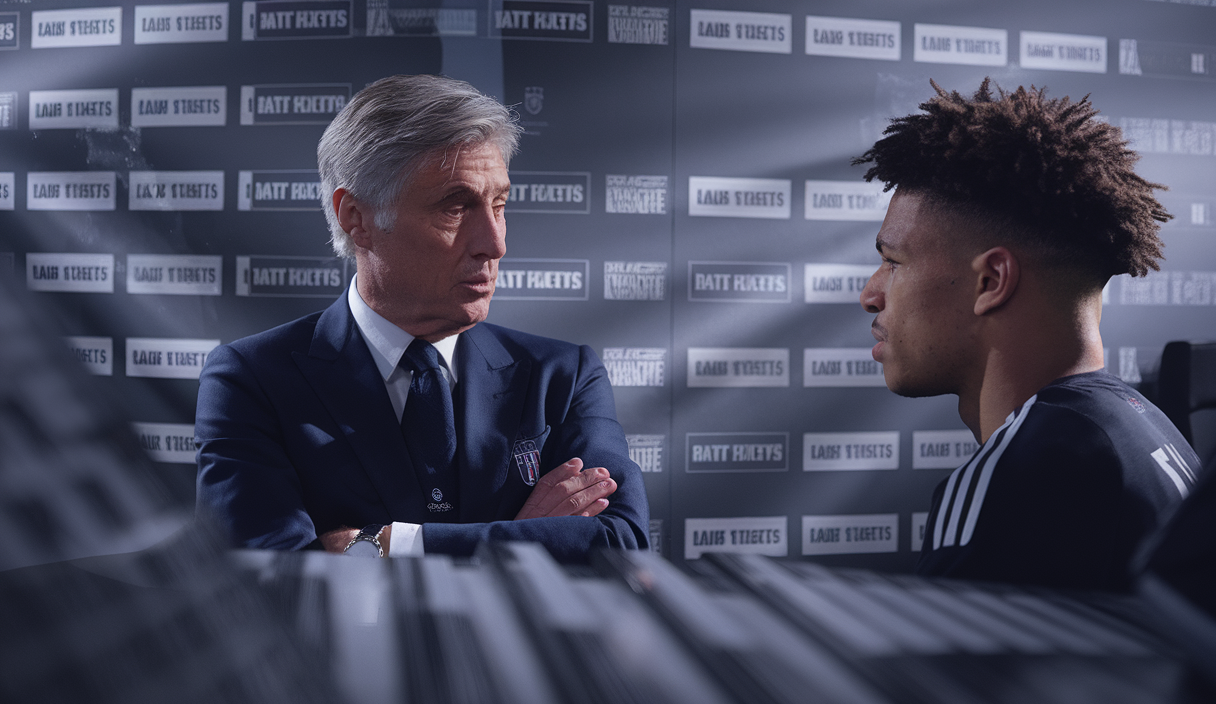 Ancelotti critiquant Endrick dans un contexte de football