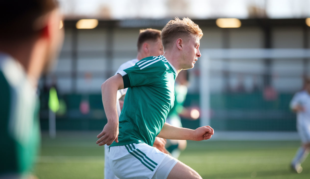 Illustration vibrante de joueurs de football en action avec leurs entraîneurs