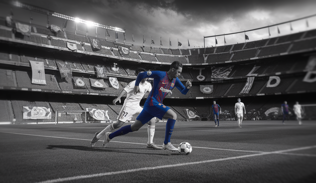 Scène intense de la finale de la Coupe du Roi entre le FC Barcelone et le Real Madrid