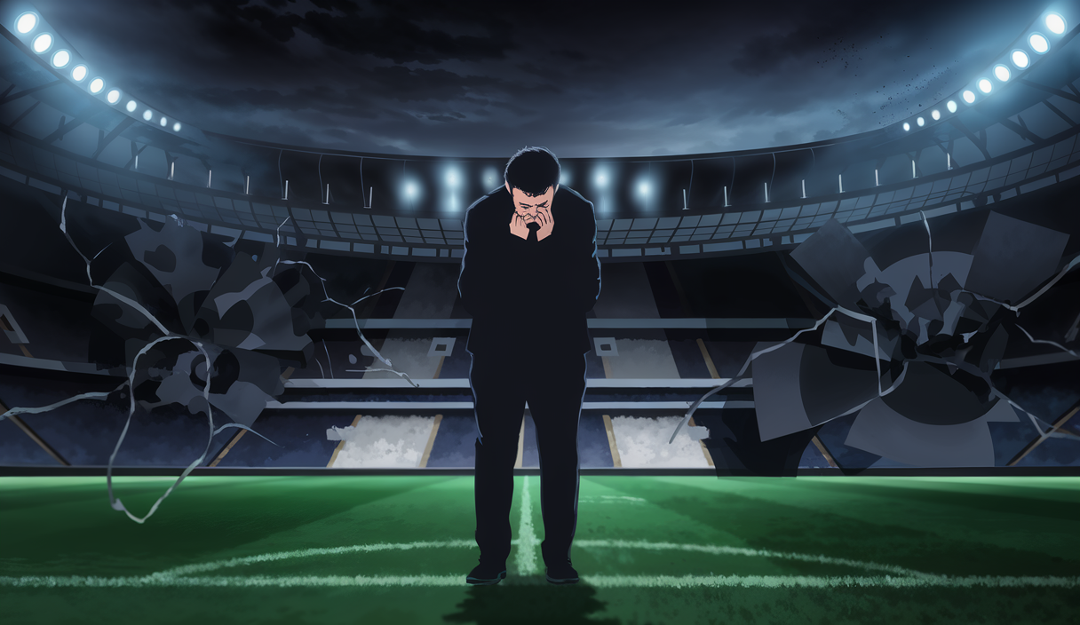 Illustration dramatique d'une crise interne dans un grand club de football