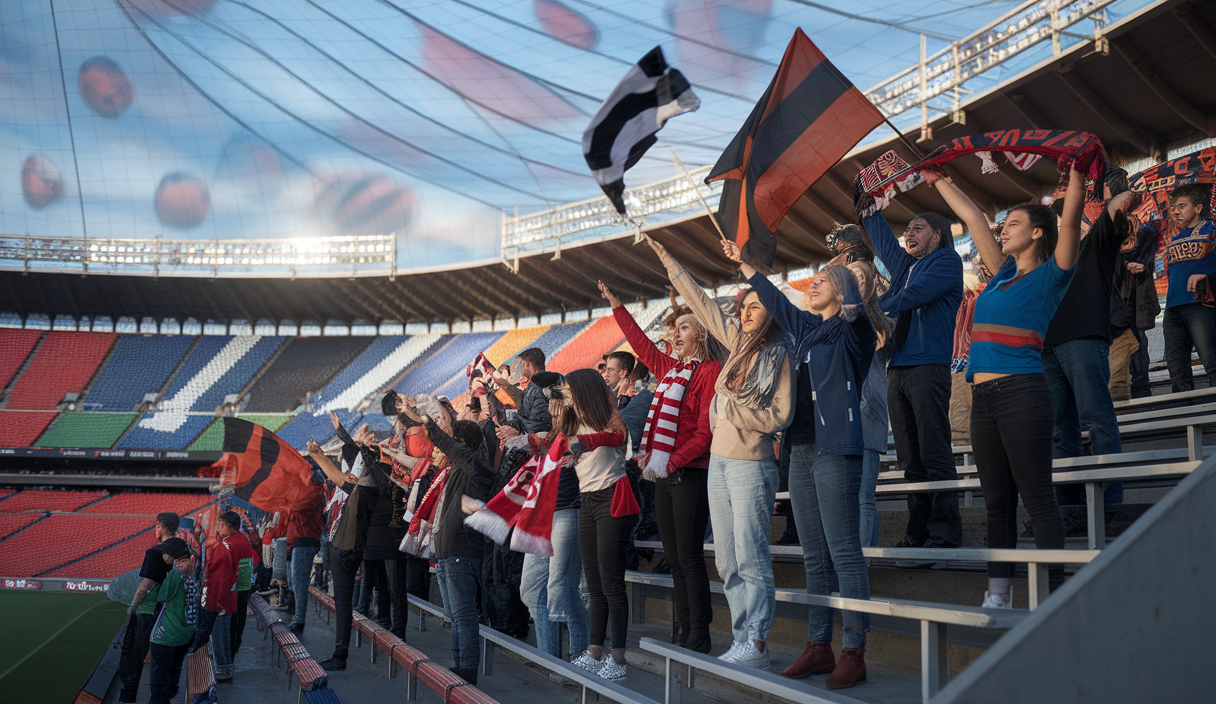 Illustration vibrant de supporters influençant le football moderne