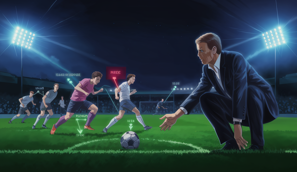 Illustration tactique de Ruben Amorim influençant la stratégie d'une équipe de football