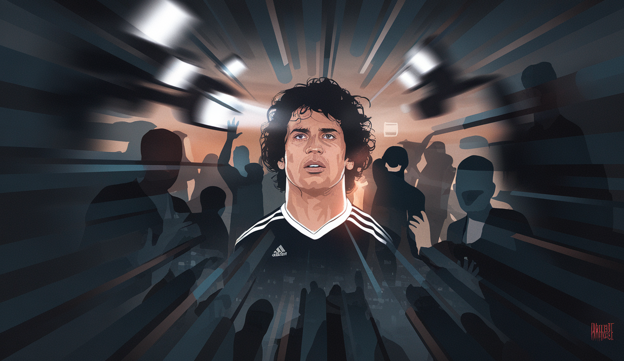 Illustration de la pression médiatique sur l'image publique d'un footballeur