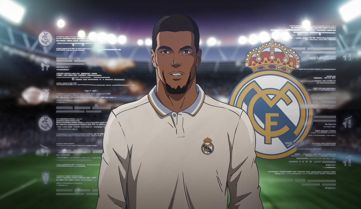 Illustration d'une rumeur de transfert au Real Madrid incluant Martin Zubimendi