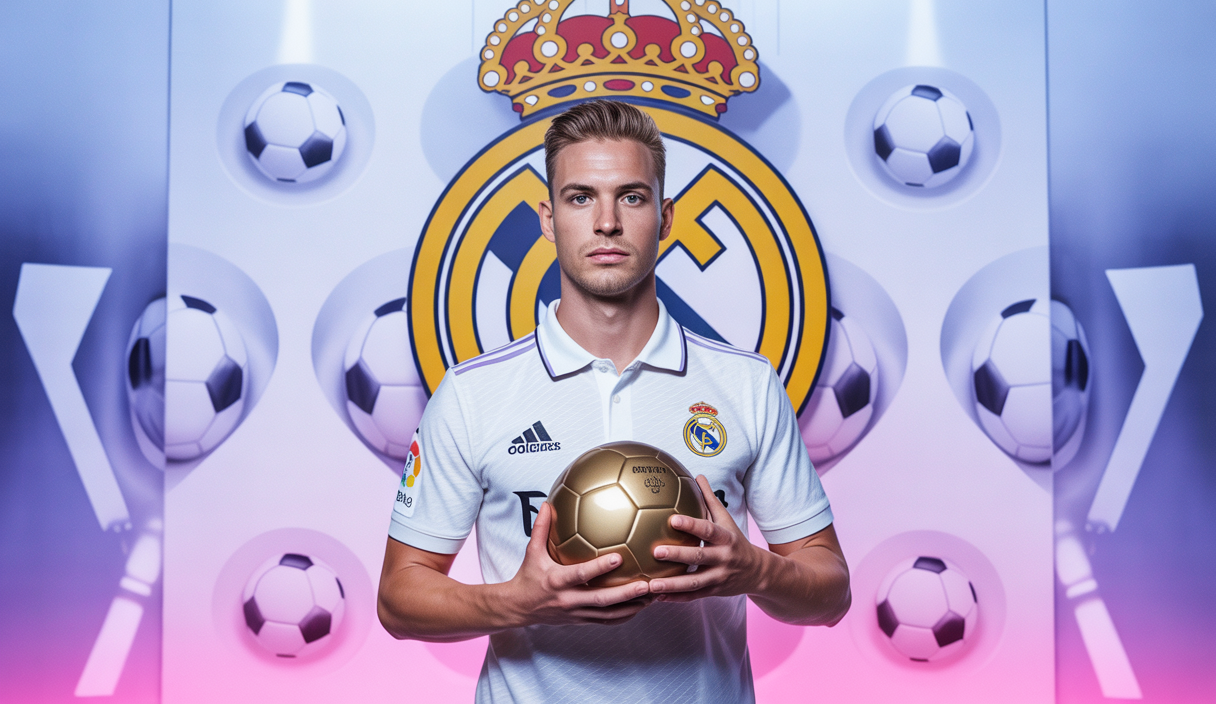 Dean Huijsen, jeune joueur de football, célébrant son transfert au Real Madrid