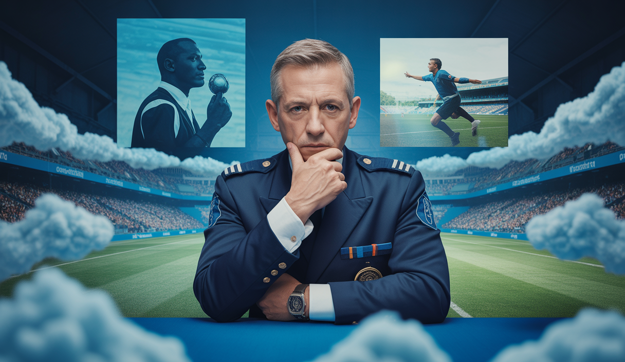 Un arbitre de football observant un écran de VAR, reflétant le débat sur l'intégrité du sport.
