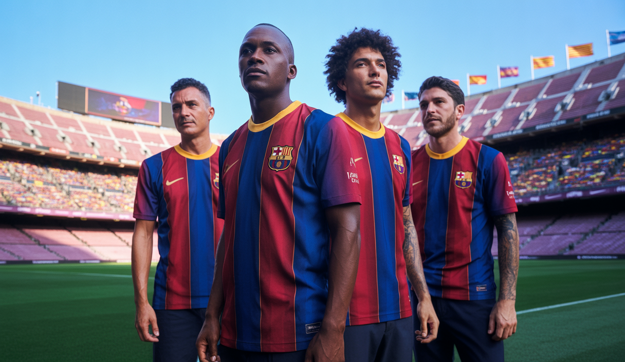Image dynamique illustrant la consolidation de l'équipe du FC Barcelone