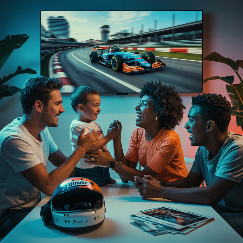 Image symbolisant l'impact du Miami Grand Prix sur les relations familiales et la culture sportive