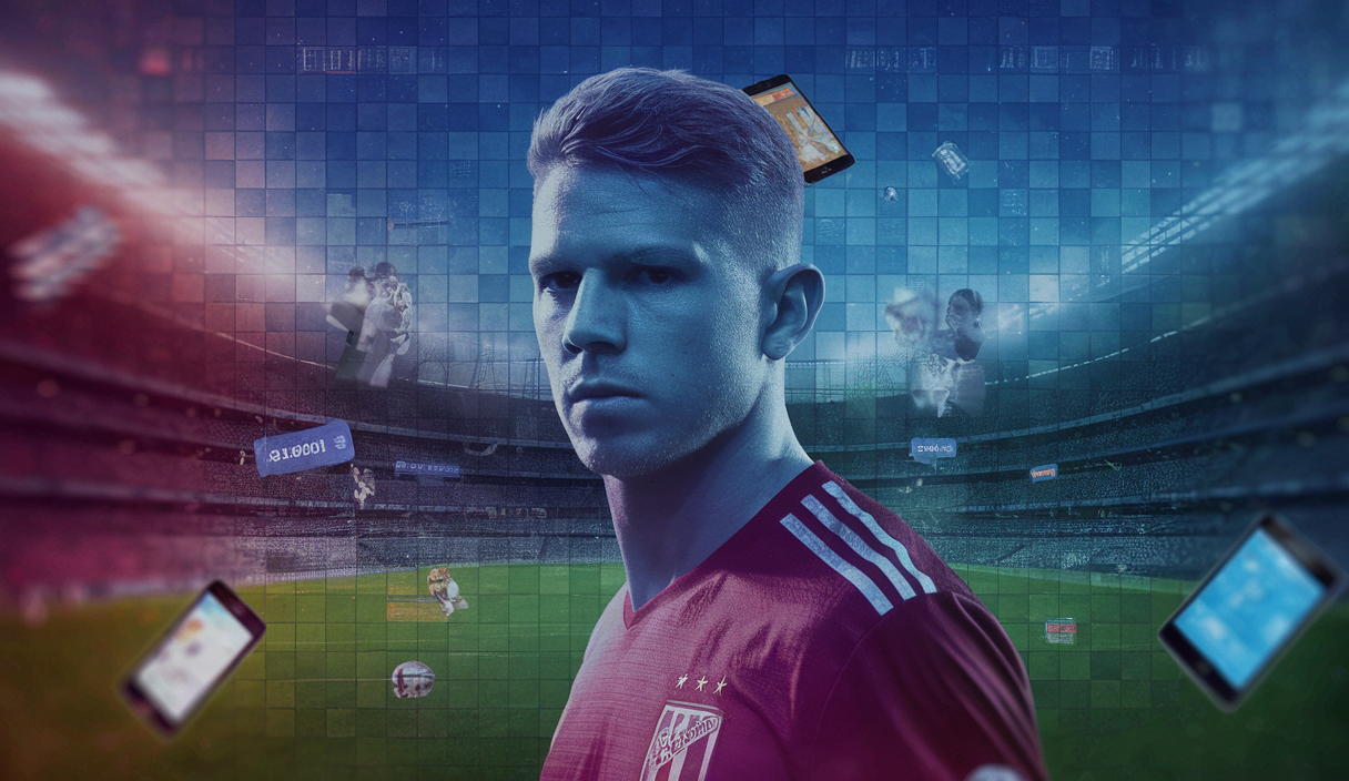Illustration de l'impact des médias sociaux sur le football moderne
