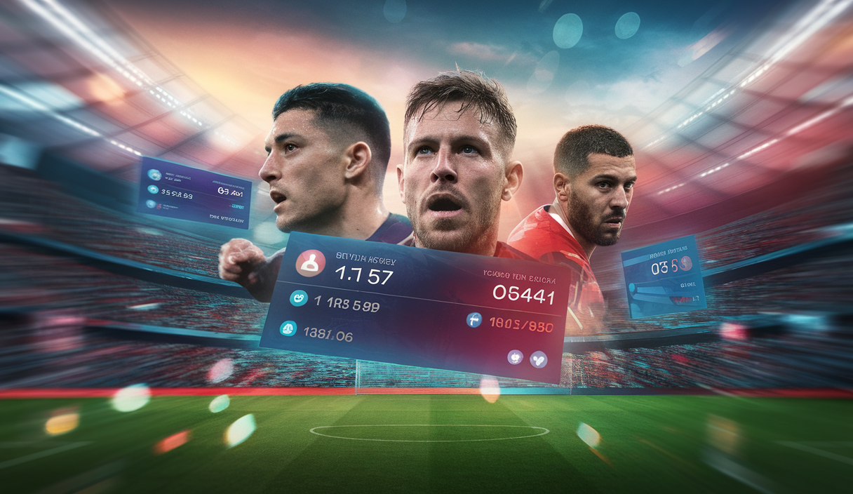 Scène immersive de football et réseaux sociaux