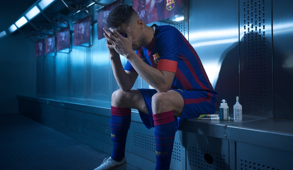 Joueur de football du FC Barcelone impliqué dans le dopage, illustrant les enjeux éthiques.