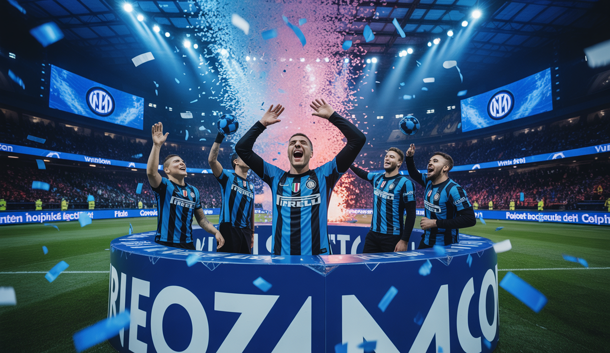 Célébration de l'Inter Milan atteignant la finale de la Ligue des champions
