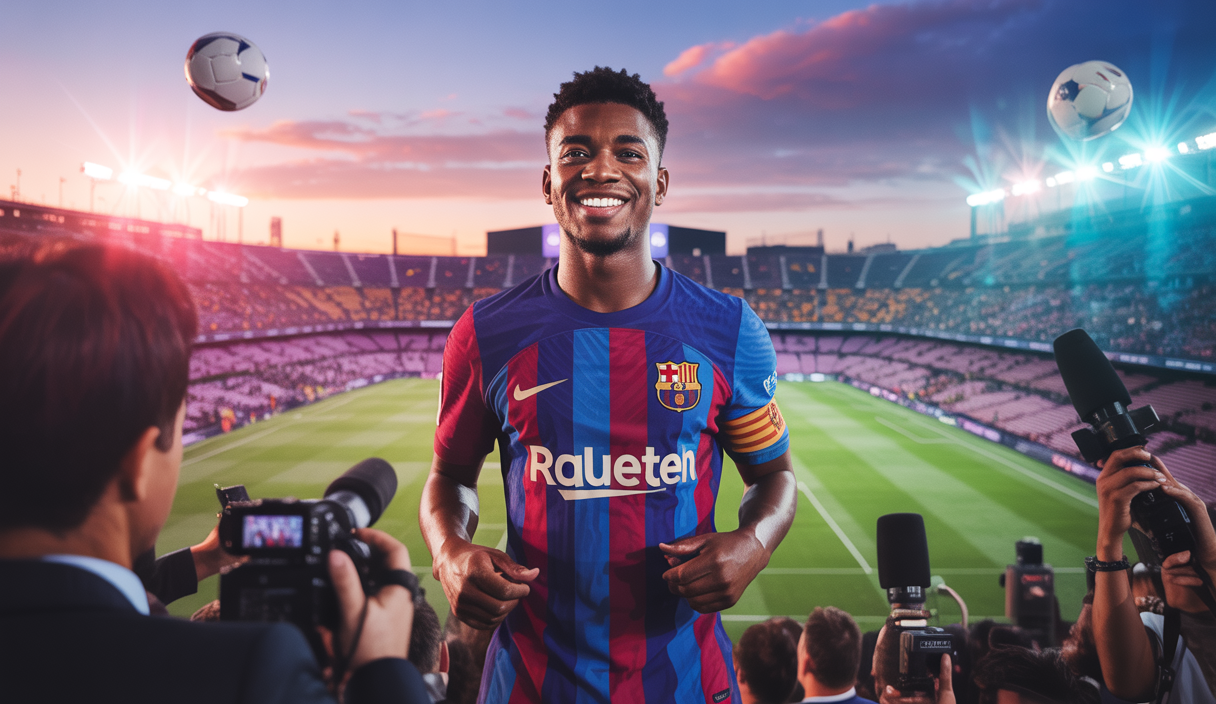 Lamine Yamal célébrant sa prolongation de contrat avec le FC Barcelone