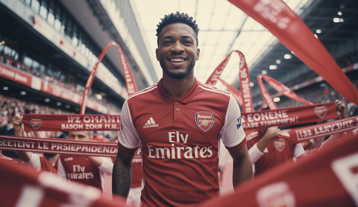 Martin Zubimendi, le premier grand transfert d'Arsenal de l'été 2025, posant fièrement avec le maillot des Gunners