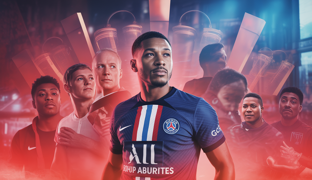 Illustration saisissante de Bradley Barcola, jeune talent du Paris Saint-Germain, évoquant l'intérêt du Bayern Munich.