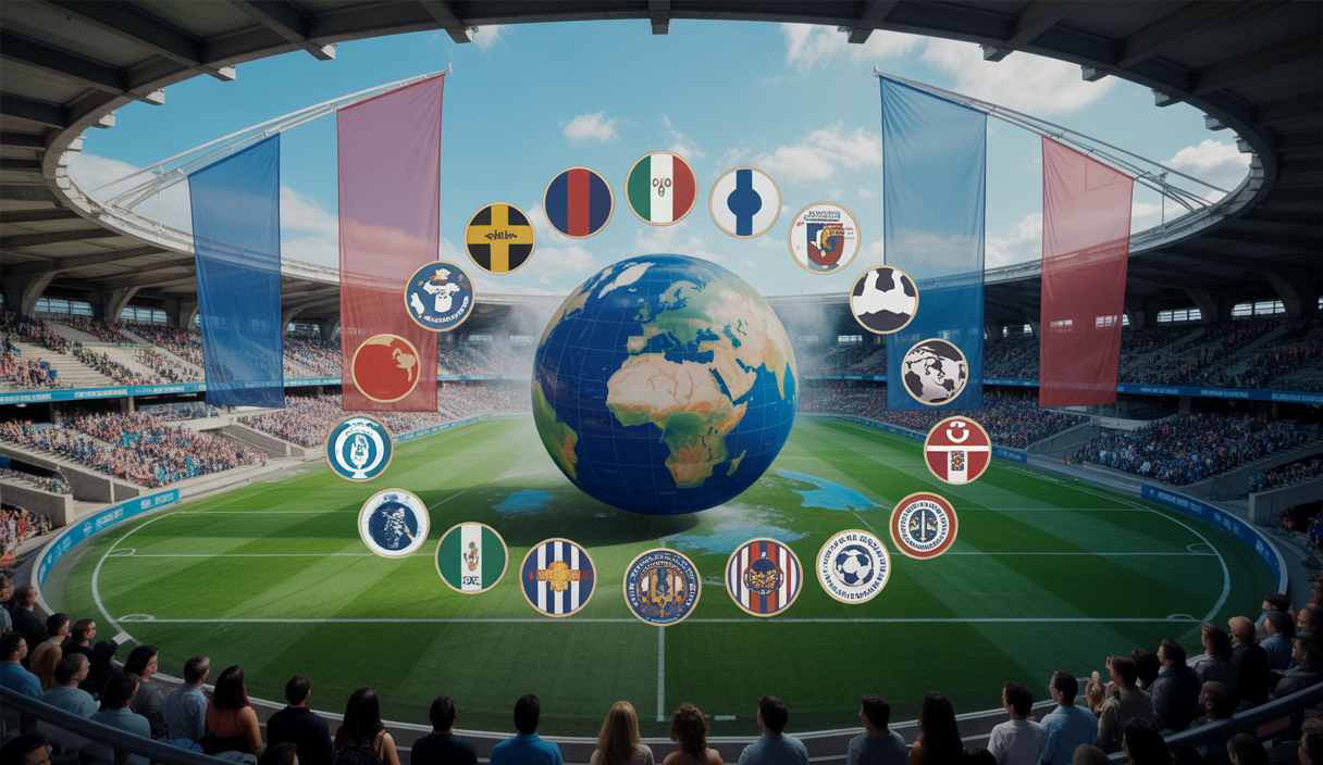 Illustration saisissante de la Coupe du Monde des Clubs 2025 avec 32 équipes.