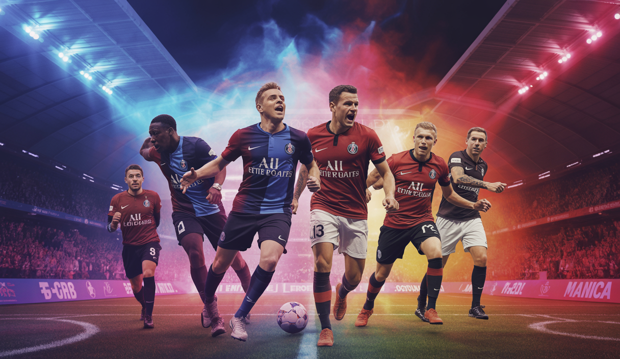 Illustration éclatante du PSG et Inter Milan en finale de la Ligue des Champions