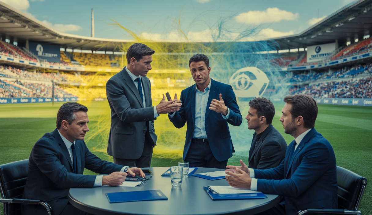 Image symbolique de la gestion des effectifs et des transferts dans les clubs de football