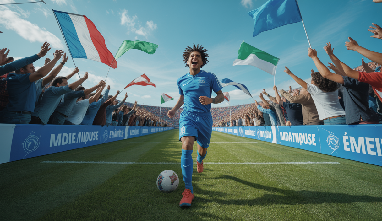 Jeune footballeur talentueux en action, symbolisant une nouvelle ère du football
