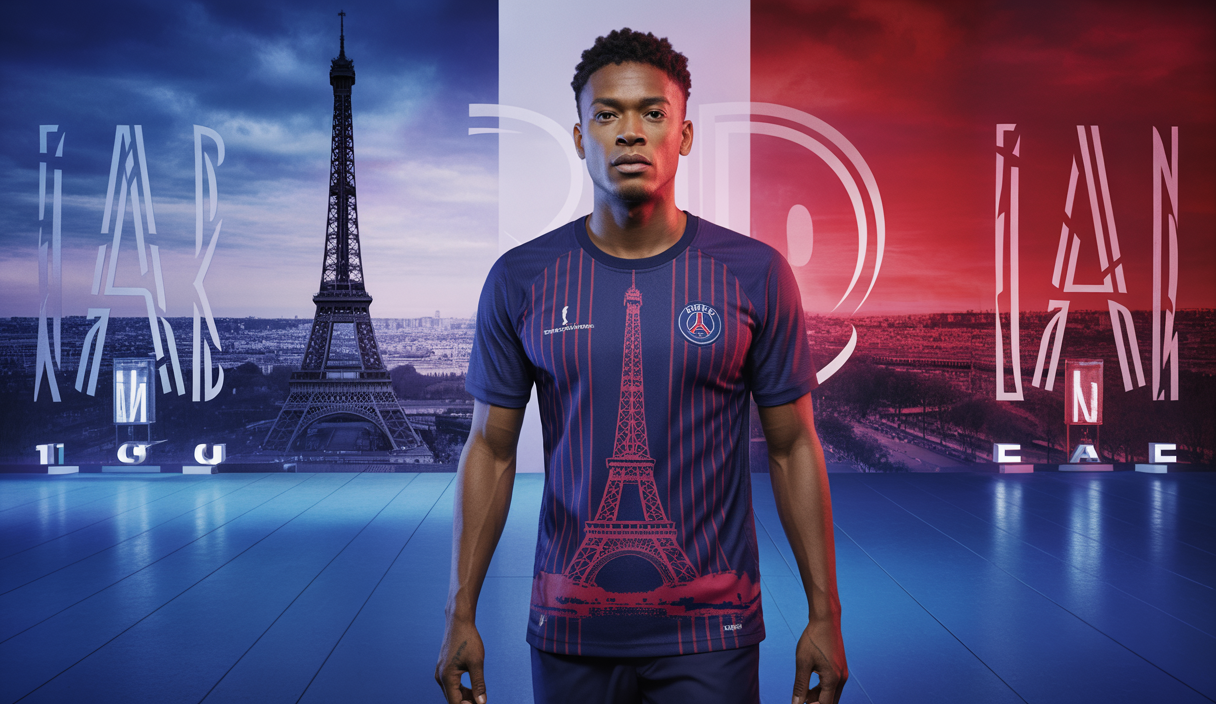 Nouveau maillot domicile du PSG 2025-2026 hommage à la Tour Eiffel