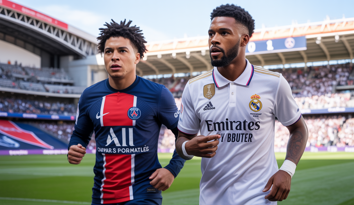 Match intense et analyse des performances du PSG et Real Madrid en 2025 avec focus sur les transferts-clés du football européen