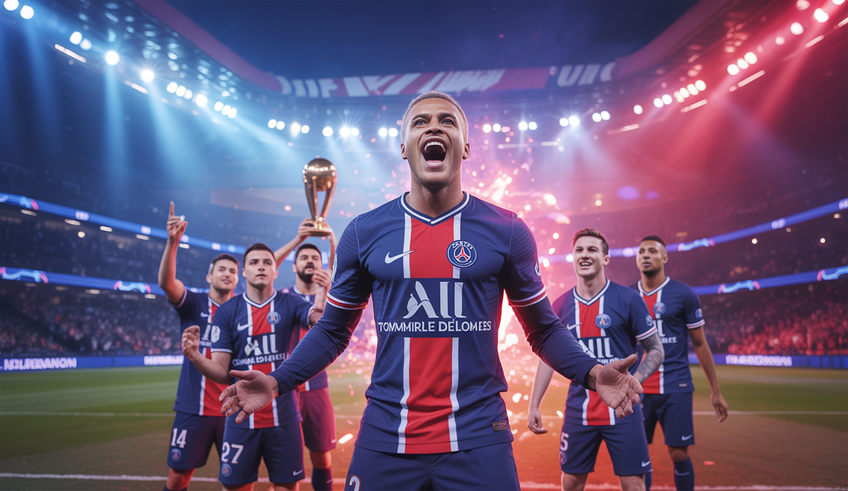 Illustration saisissante d'une victoire de football éclatante