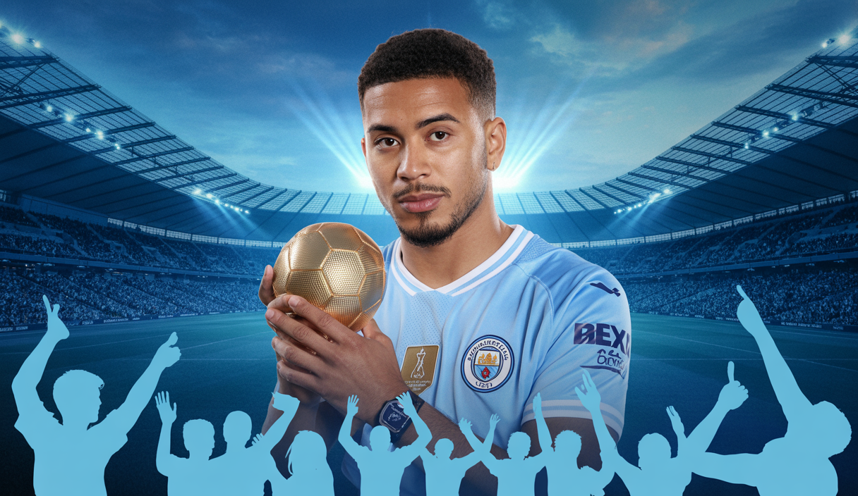 Portrait de Rayan Cherki en joueur de football