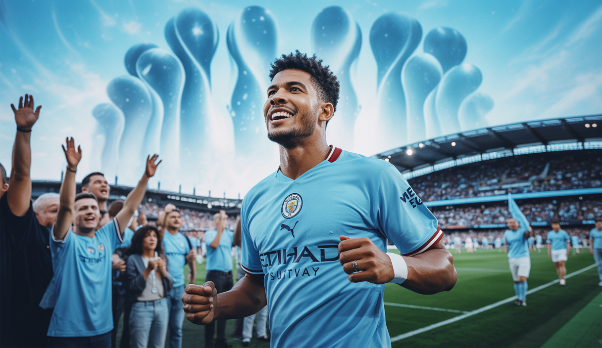Illustration du transfert de Rayan Cherki à Manchester City
