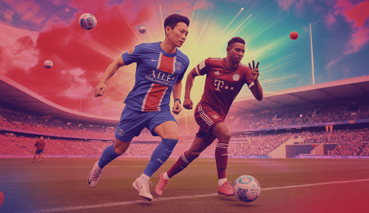 Illustration captivante des transferts de Kim Min-jae et Rafael Leão entre PSG et Bayern Munich