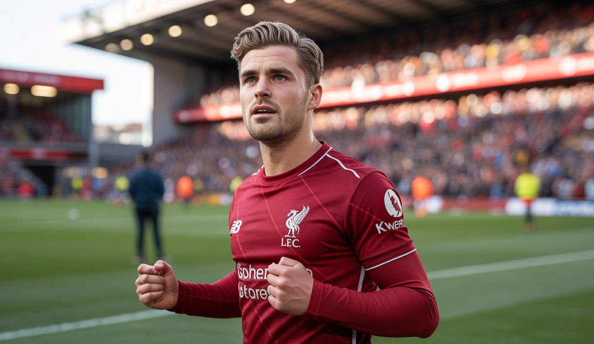 Alexander Isak, attaquant suédois au maillot rouge de Liverpool, célébrant un but historique au stade d'Anfield bondé, sous un éclairage intense en soirée